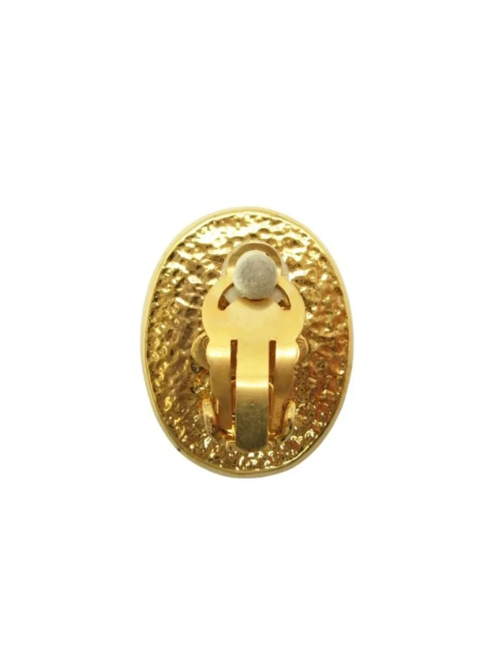 Chanel Earrings Gripoix CC Logo Single Green